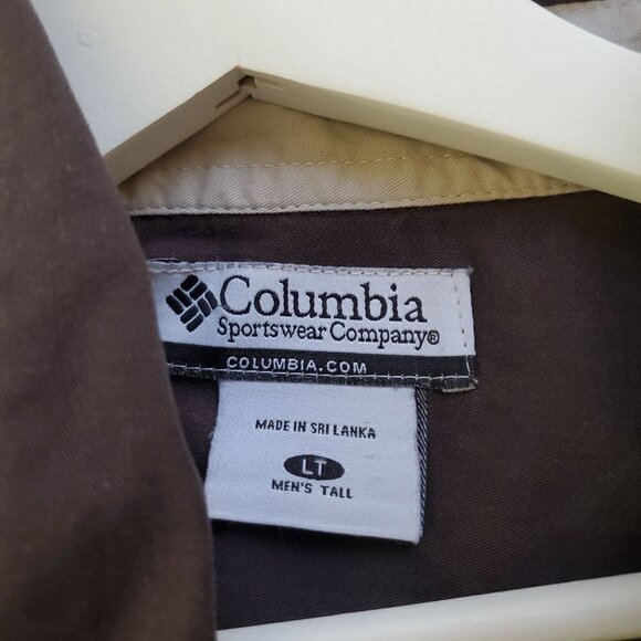 COLUMBIA Men's Large Tall Brown Button up Shirt - Picture 3 of 8